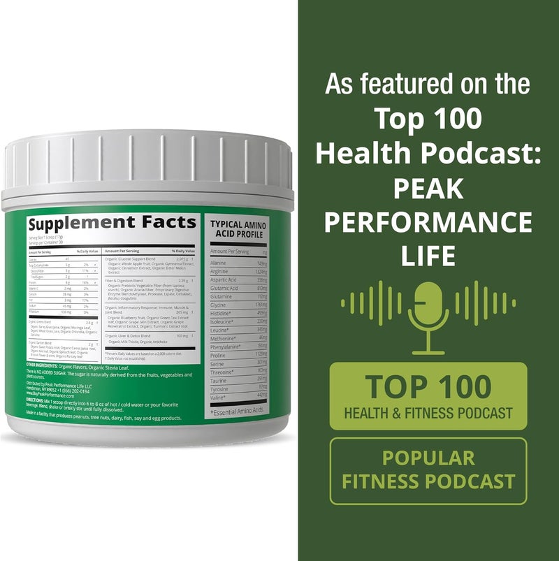 Peak Performance Greens Superfood  Grass Fed Collagen Peptides Powder  Ultimate Blend of Best Tasting Green Superfood with Pure Pasture Raised Hydrolyzed Protein Powder for Skin Hair  Joint Health - Image 5