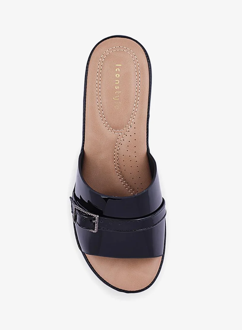 IconStyle Crystal Embellished Slip-On Sandals