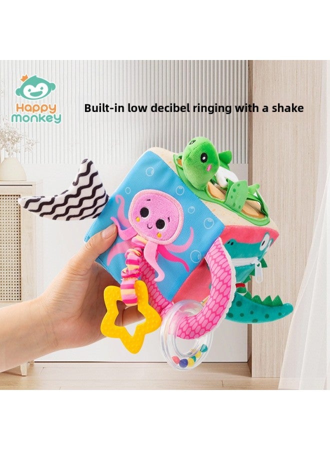 Happy Monkey Baby Grasping Training Hexahedron Cloth Building Blocks Dressing Hand Grab Ball Baby Early Education Toy-Color:Dressing Building Blocks-forest  - Image 4