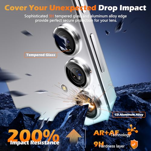 imluckies for 6.2" Samsung Galaxy S25 Camera Lens Protector, AR+AF Tempered Glass & 9H Anti-Scratch Metal Individual Lens Cover, HD Clear Camera Protection [Not for S25+], Silver - Image 2