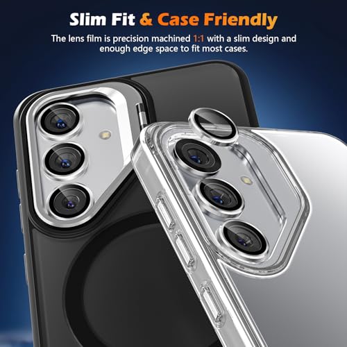 imluckies for 6.2" Samsung Galaxy S25 Camera Lens Protector, AR+AF Tempered Glass & 9H Anti-Scratch Metal Individual Lens Cover, HD Clear Camera Protection [Not for S25+], Silver - Image 5