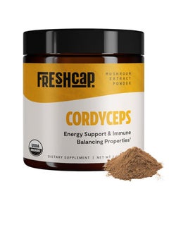 FreshCap Mushrooms Organic Cordyceps Mushroom Extract Powder Supplement For Energy Support And Imunne 2.1 Ounce 60g 
