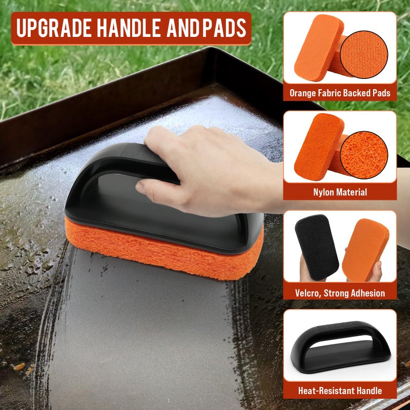 AWEASROY Griddle Cleaning Kit for Blackstone, Flat Top Grill Cleaning Kit with Grill Stone, Griddle Scraper & Griddle Brush Easy to Remove Stain - Image 4