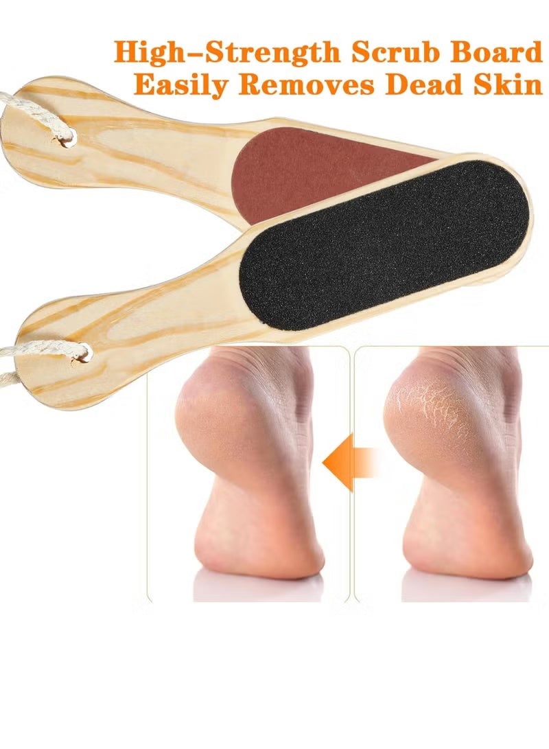 Merrystick Double-Sided Foot Scrubber Pedicure Foot File Pumice Stone, Foot File Callus Remover Professional Pedicure Supplies Callus Remove Cracked Heels,Dead Skin,Corn,Scraper File Foot Care Foot Rasp Massage Brush Tools Kit for Men/Women - Image 2