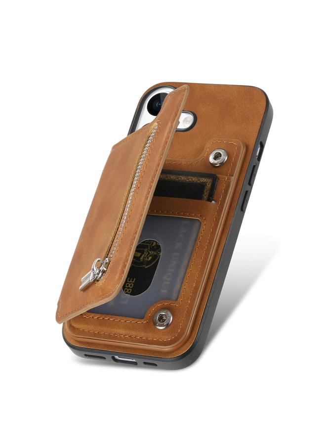 S-TOP Case For iPhone 12 Pro Max Retro MagSafe Zipper Wallet Card Bag Back Phone Case - Image 3