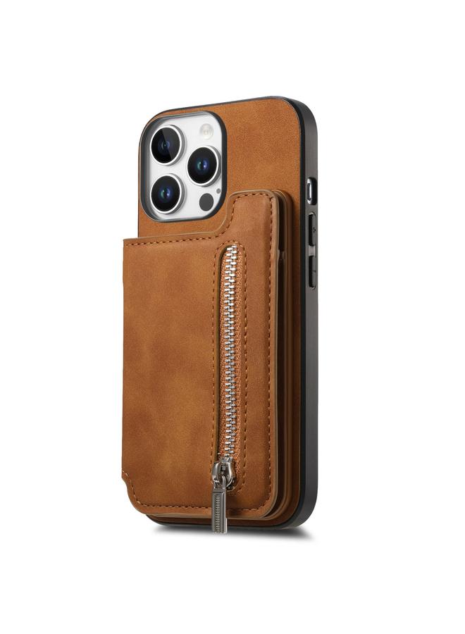 S-TOP Case For iPhone 12 Pro Max Retro MagSafe Zipper Wallet Card Bag Back Phone Case - Image 2