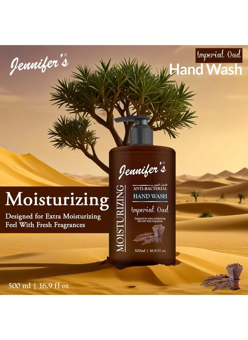 Jennifer's Jennifer's Antibacterial Hand Wash- Moisturizing Imperial Oud with Fresh Fragrance,500ml-Pack of 2  - Image 3