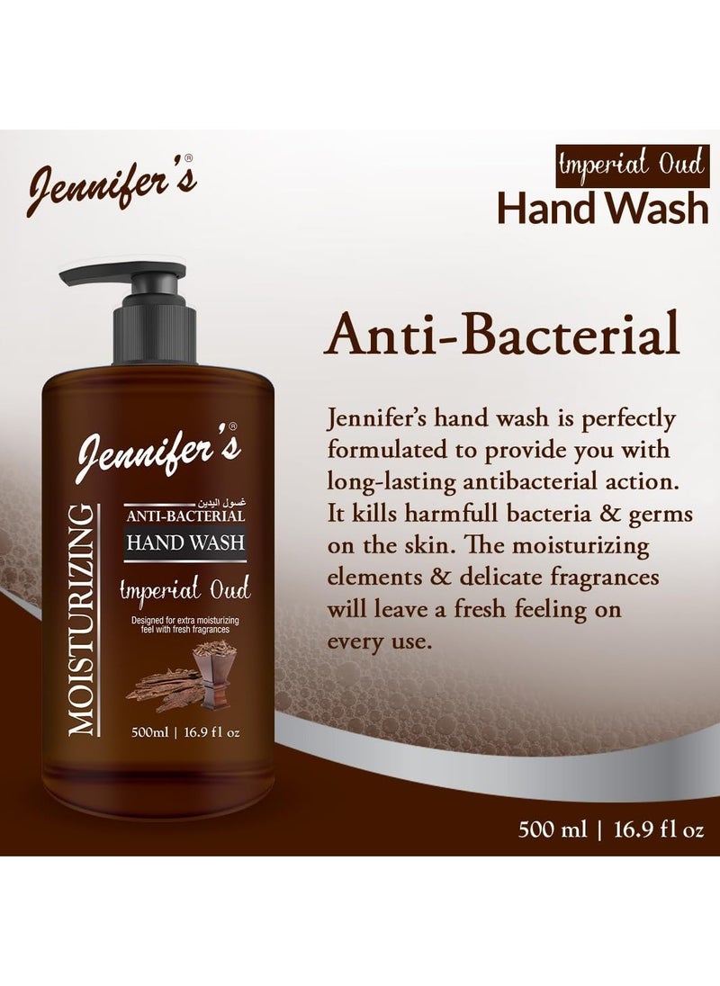 Jennifer's Jennifer's Antibacterial Hand Wash- Moisturizing Imperial Oud with Fresh Fragrance,500ml-Pack of 2  - Image 4