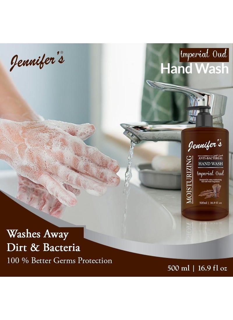Jennifer's Jennifer's Antibacterial Hand Wash- Moisturizing Imperial Oud with Fresh Fragrance,500ml-Pack of 2  - Image 5