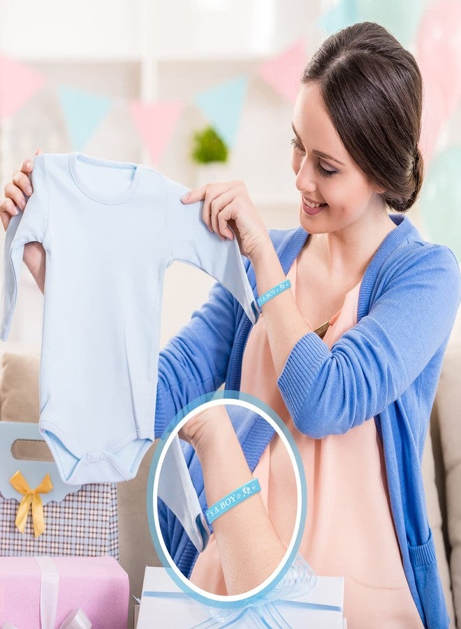 Zomiboo 36 Pieces Baby Shower Rubber Bracelets, It's a Boy It's a Girl Wristbands Elephant Baby Shower Decorations for Boy Girl Party Favor Gender Reveal Party Supplies(Boy,White Blue) - Image 5
