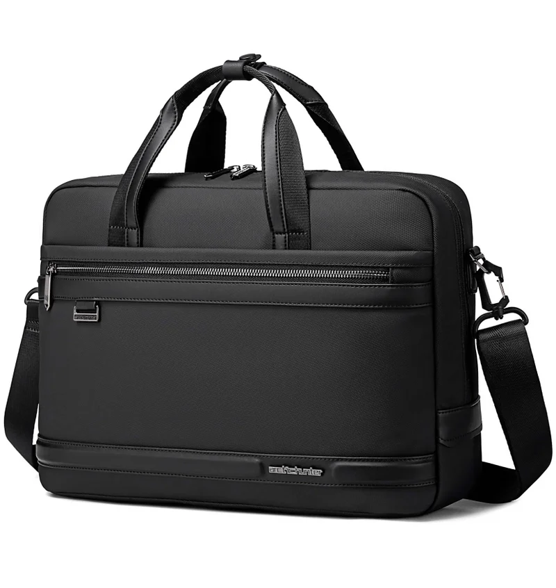 أركتيك هانتر Office Laptop Bag Water Resistant Anti-theft Messenger Bag 15.6 inch with 4 Zipper Pockets and Adjustable shoulder strap for Men and Women, GWB00888, Black