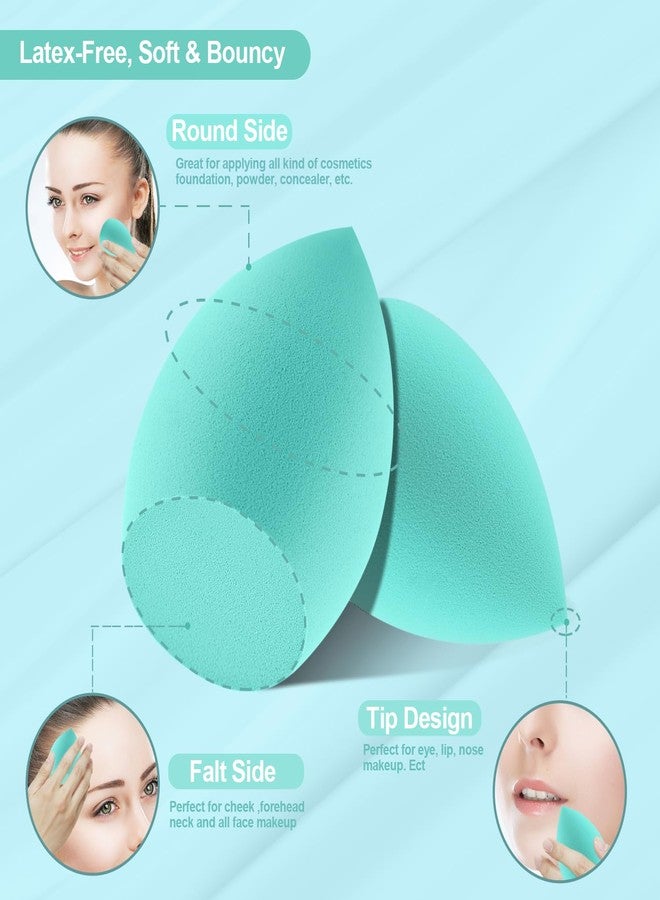 DUAIU Makeup Brushes DUAIU 16pcs Professional Makeup Brush with Makeup Sponge Set Premium Synthetic Foundation Kabuki Eyebrow Concealers Blending Eye Shadow Brushes Make up Tool Kit (Blue) - Image 5