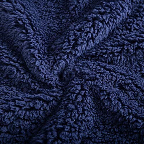 Reafort Ultra Soft Sherpa Body Pillow Cover/Case with Zipper Closure 21"x54" (21"x54" Body Pillow Cover, Navy) - Image 5