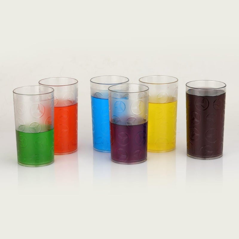 KWINTAS Prism Unbreakable Transparent BPA Free Food Grade Plastic Fiber Drinking Water Glass Set Juice Glass Cocktail Lassi Soda Milkshake Beer Glass Wine Glass Set Star Printed Pack of 6 - Image 3