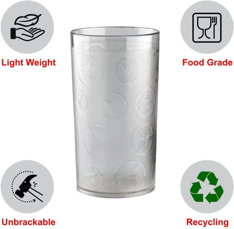 KWINTAS Prism Unbreakable Transparent BPA Free Food Grade Plastic Fiber Drinking Water Glass Set Juice Glass Cocktail Lassi Soda Milkshake Beer Glass Wine Glass Set Star Printed Pack of 6 - Image 4