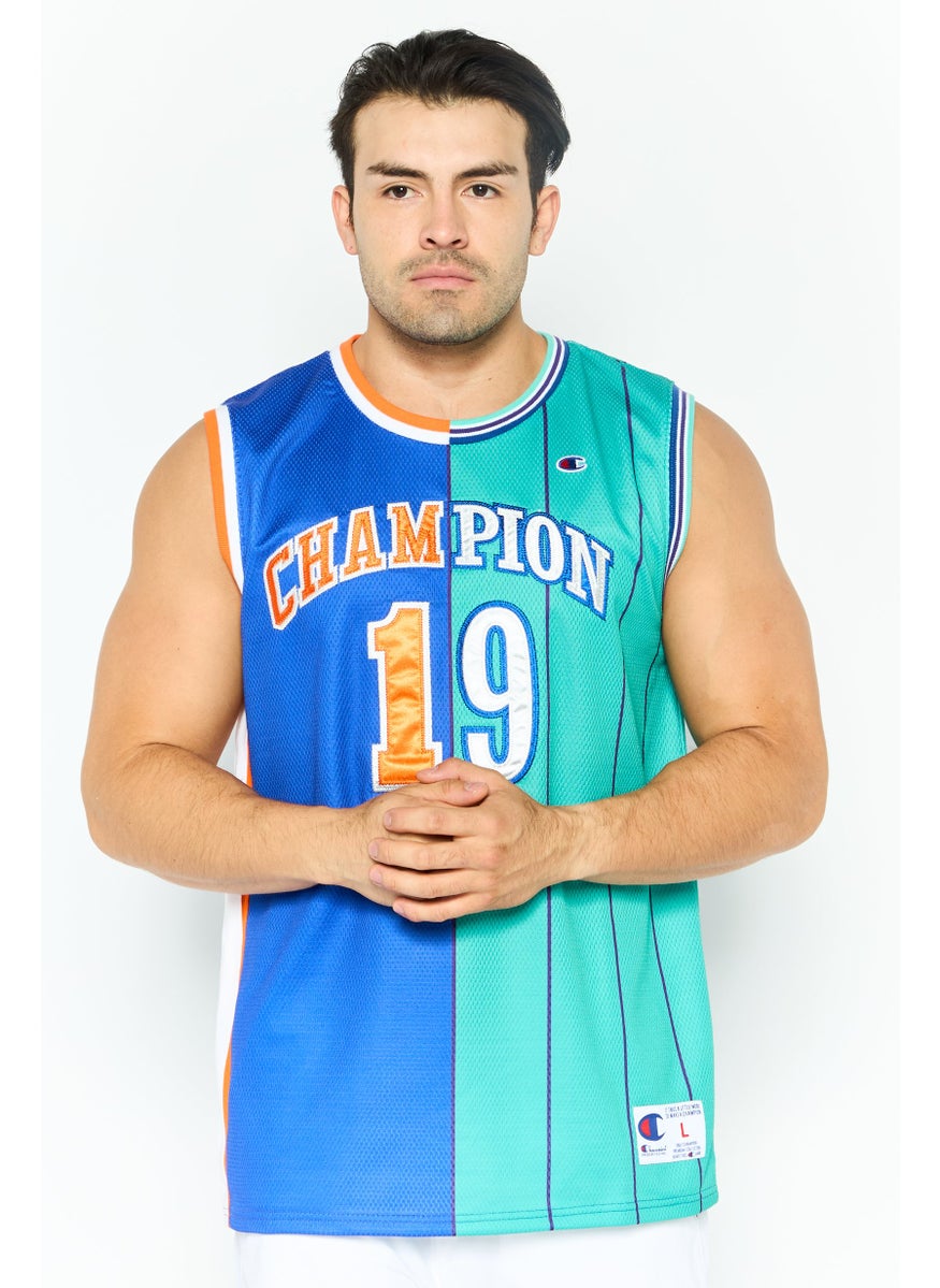 Champion - Men Sportswear Fit Sleeveless Training Jersey, Blue - Image 1