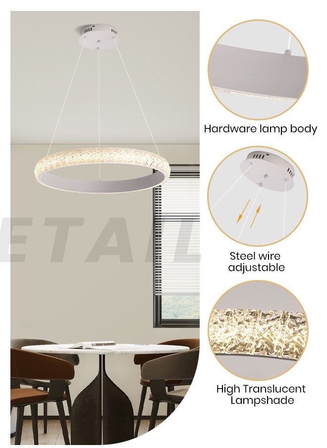 YATAI LIGHTING Modern Black Round LED Chandelier, 34W LED Chandelier ,Adjustable Height & Dimming, Remote Control, 58cm Chandelier Light for Dining Room, Living Room & Bedroom  - Image 4