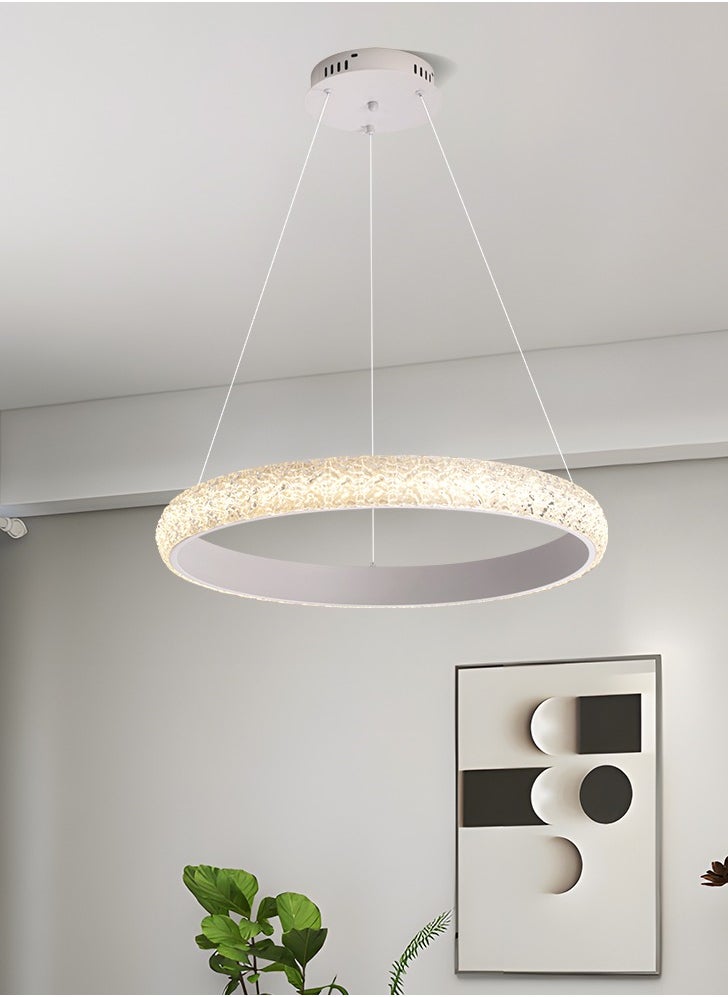 YATAI LIGHTING Modern Black Round LED Chandelier, 34W LED Chandelier ,Adjustable Height & Dimming, Remote Control, 58cm Chandelier Light for Dining Room, Living Room & Bedroom  - Image 5