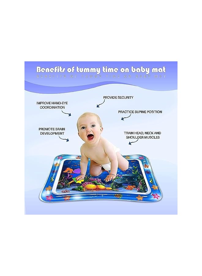 vesus Water Mat, Baby Water Pillow Inflatable Water Mat Baby, Water Play Mat Water Park Early Child Baby Toy Sensory Toy Inflatable Tummy Time Mat - Image 2