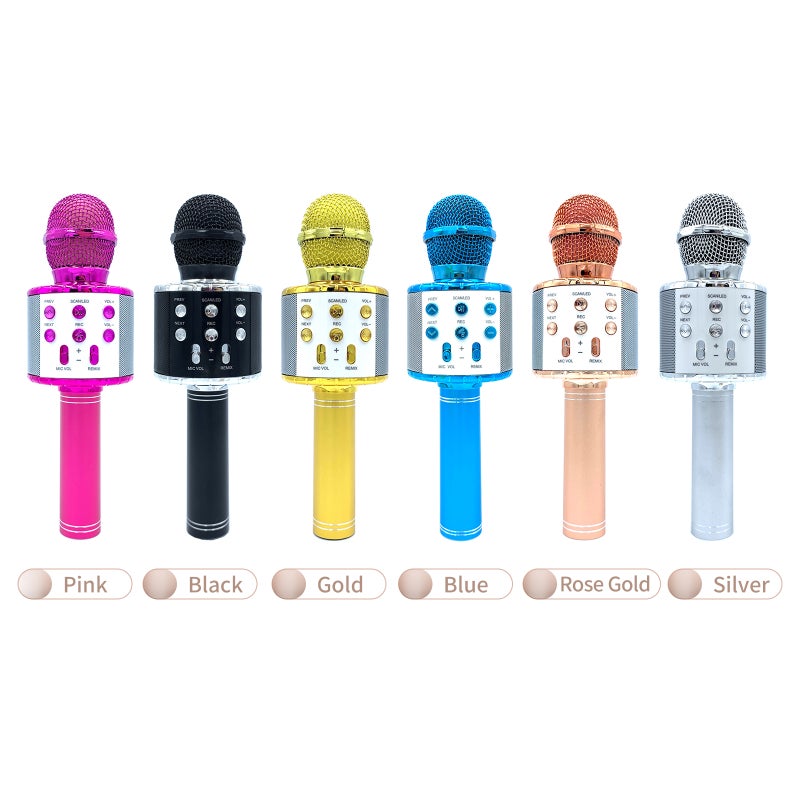 Wireless Microphone for Singing Recording with Colorful LED Lights Handheld BT Microphones Kids Karaoke Microphone Home KTV Player for Home Party 5 Variable Sounds - Image 2