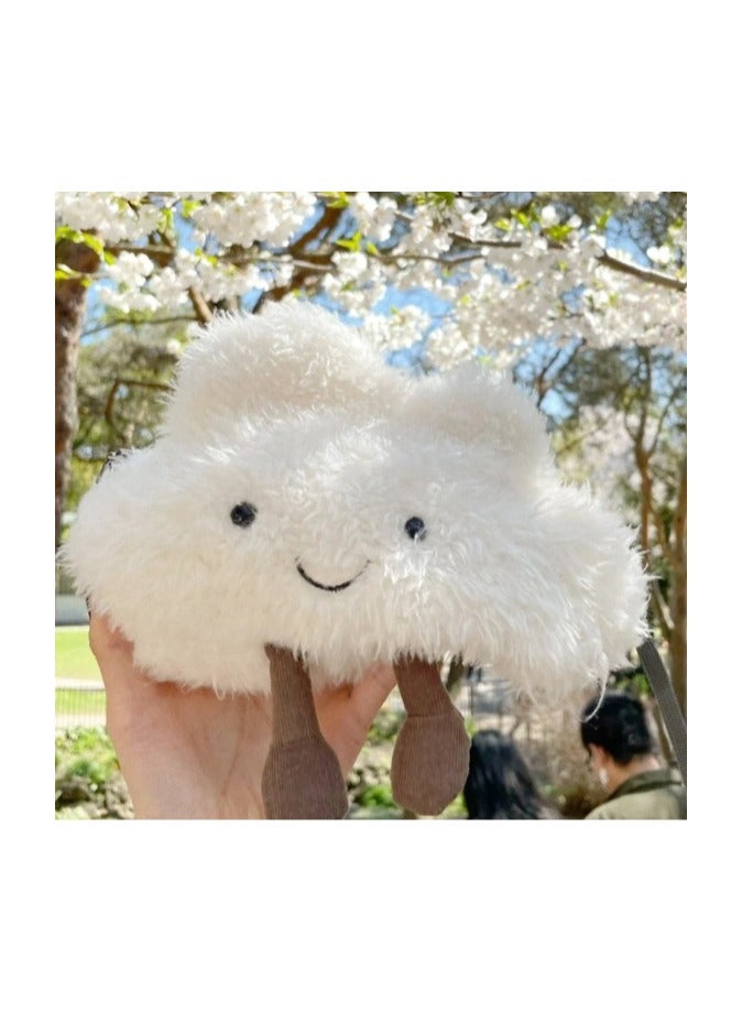Jellycat children's, girls' and teenagers' zipper wallet gift, fun cloud bag crossbody bag wallet, soft and cute little white cloud crossbody bag, fun and interesting cloud plush shoulder bag for ladies, po - Image 1