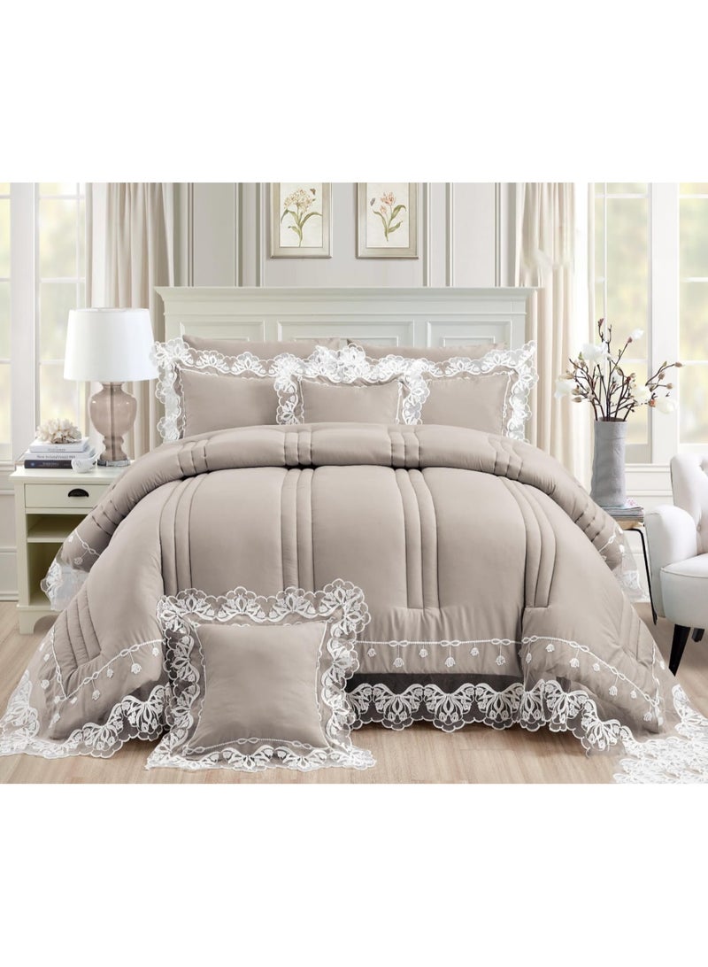 Brides Nafas Nephron mattress, suitable for bed mattress 140 x 200 cm, set of 5 pieces, comforter size 170 x 230 cm/beige - Image 1