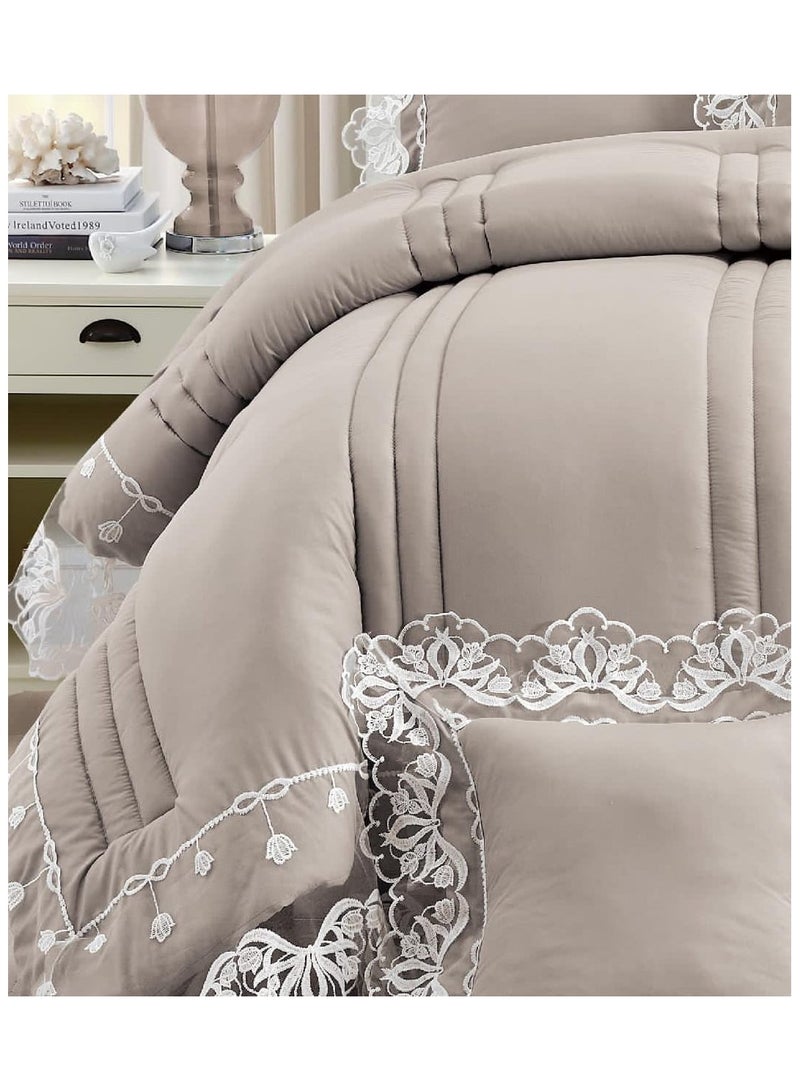 Brides Nafas Nephron mattress, suitable for bed mattress 140 x 200 cm, set of 5 pieces, comforter size 170 x 230 cm/beige - Image 2