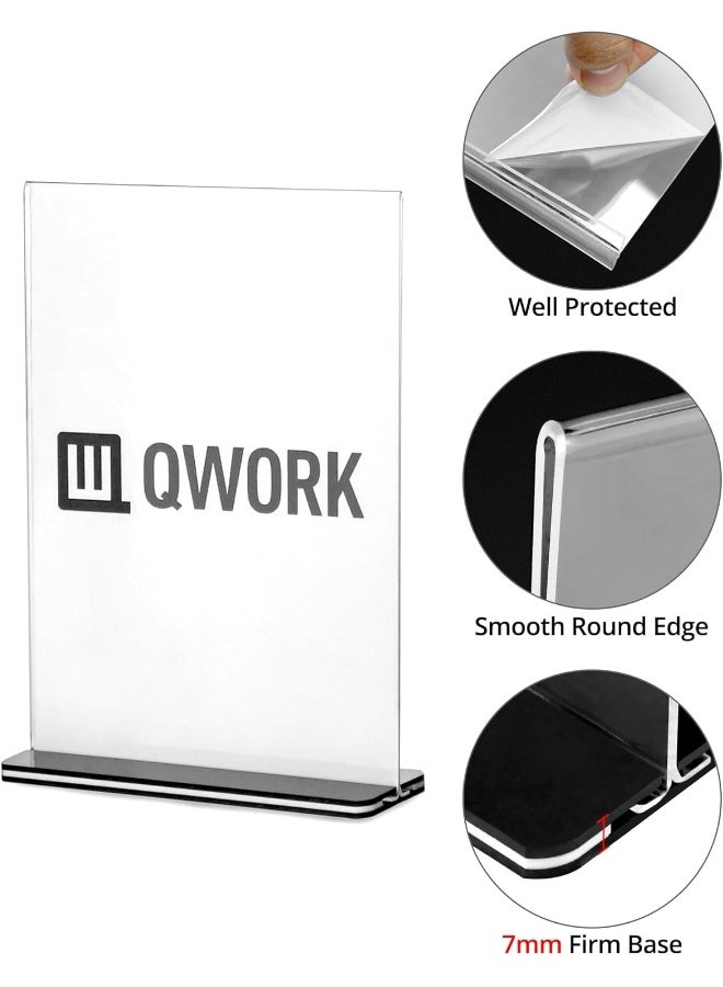 TPGP 6 Pack A5 Acrylic Sign Holder with Base, Double Sided Acrylic Display Stand Poster Menu Holder for Office Hotel Restaurant Exhibition Wedding - Image 5