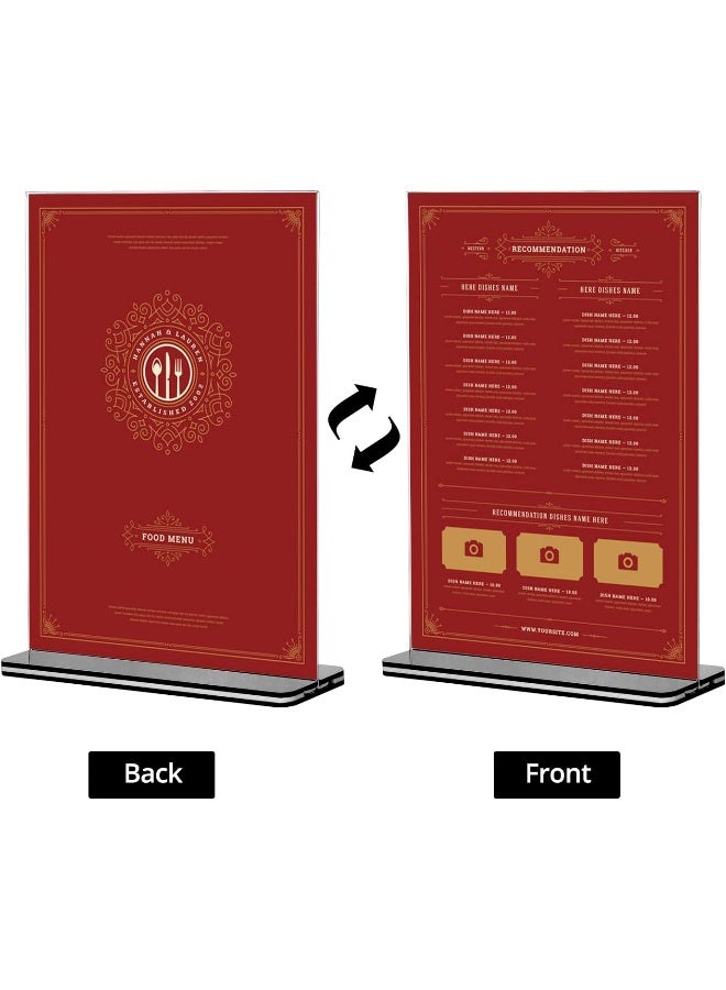 TPGP 6 Pack A5 Acrylic Sign Holder with Base, Double Sided Acrylic Display Stand Poster Menu Holder for Office Hotel Restaurant Exhibition Wedding - Image 3