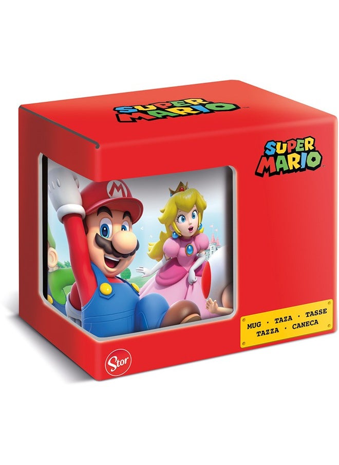 STOR STOR Nintendo Mug Ceramic Super Mario 325Ml With Handle| Set Of 1 Pcs Tea/Coffee Round Shape| Microwave & Dishwasher Safe, Freezer Safe | Ideal For Daily Use Coffee, Tea,Color Multicolor  - Image 4