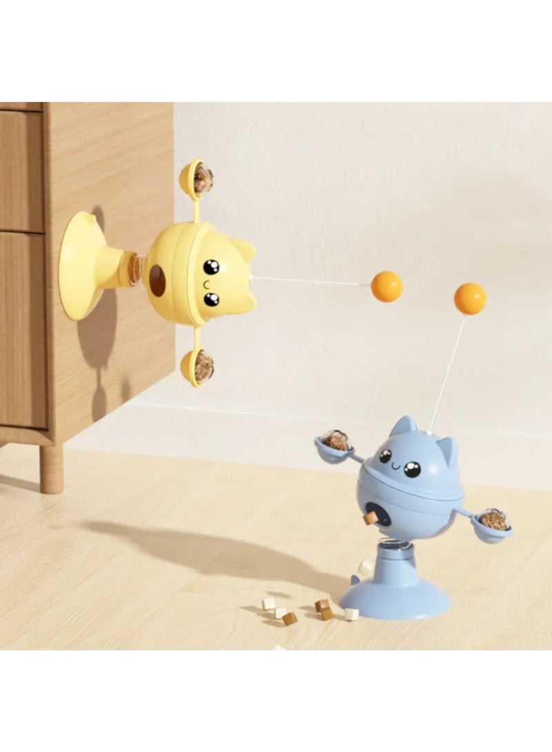 Self-Balancing Spring Rotating Food Ball for Cats, Interactive Slow Feeder for Healthy Feeding, Mental Stimulation and Boredom Relief Toy for Indoor Cats, Interactive Training Tool - Image 2