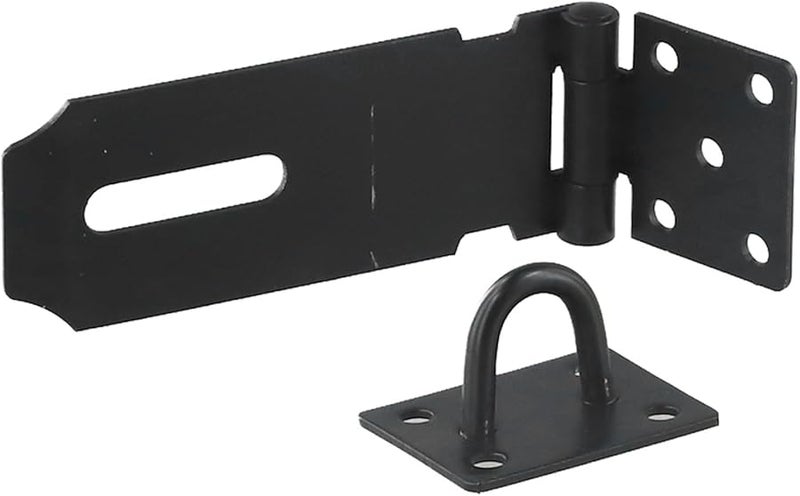 4 Inch Black Stainless Steel Door Padlock Hasp Kit Anti Theft Folding Lock Security Hardware - Image 4