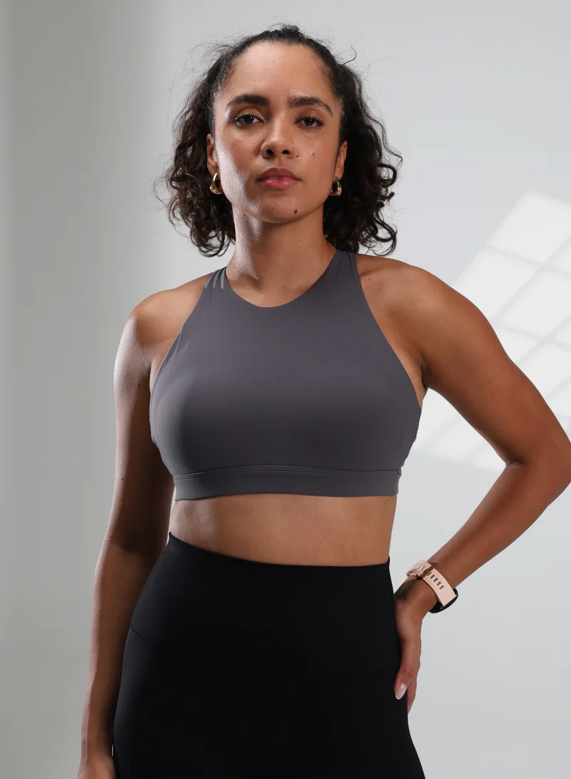 موهوكي موهوكي حمالة صدر رياضية Olivia High Neck Sports Bra - رمادي حبر