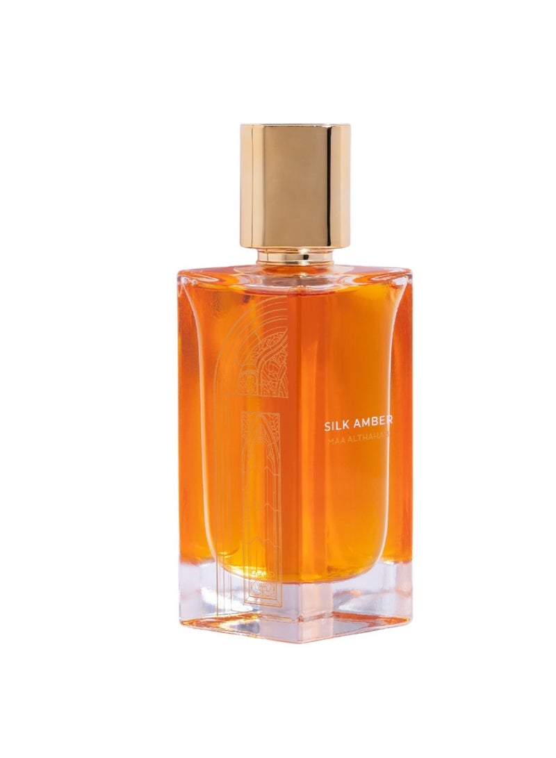 ماء الذهب | سيلك عنبر | أو دو بارفان | عطر عنبري شرقي ثابت يدوم طويلاً وبرائحة فاخرة | 75 مل | للرجال والنساء الذين يقدرون الأناقة والدفء - Image 1