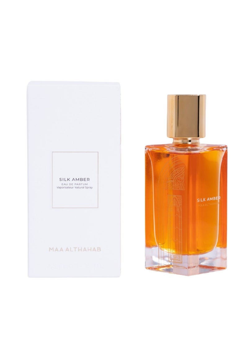 ماء الذهب | سيلك عنبر | أو دو بارفان | عطر عنبري شرقي ثابت يدوم طويلاً وبرائحة فاخرة | 75 مل | للرجال والنساء الذين يقدرون الأناقة والدفء - Image 2
