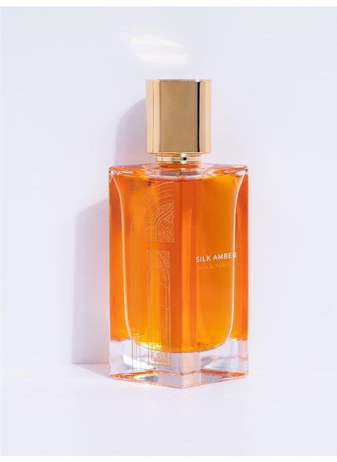 Maa Althahab Silk Amber Eau de Parfum – Long-Lasting Amber Oriental Fragrance for Men & Women – 75ml  - Image 1