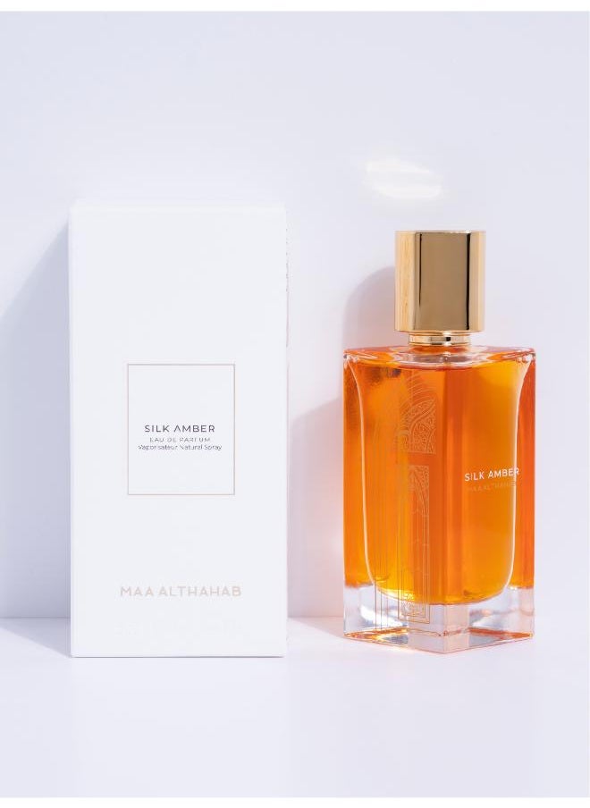 Maa Althahab Silk Amber Eau de Parfum – Long-Lasting Amber Oriental Fragrance for Men & Women – 75ml  - Image 2