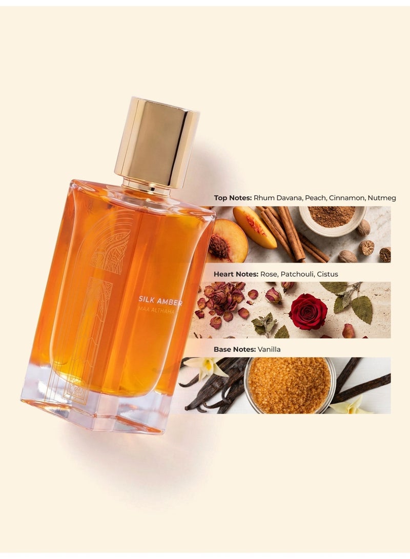 Maa Althahab Silk Amber Eau de Parfum – Long-Lasting Amber Oriental Fragrance for Men & Women – 75ml - Image 3