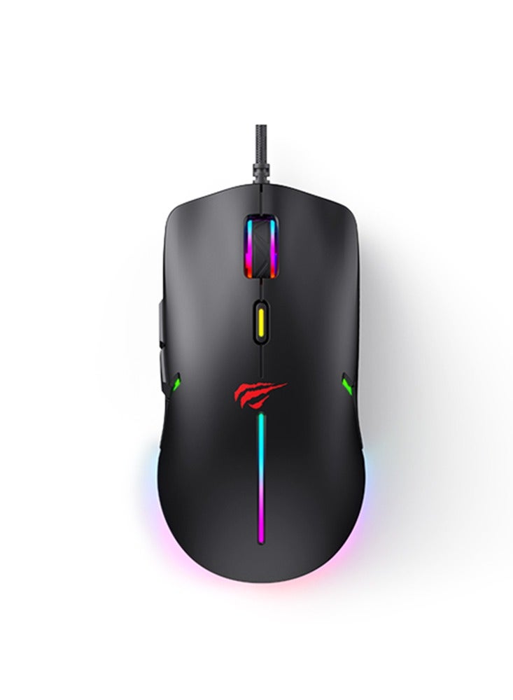 Havit MS1031 RGB Backlit Programmable Gaming Mouse, 6 DPI(800-7200), RGB Lights, Anti-Slip Design - Image 1