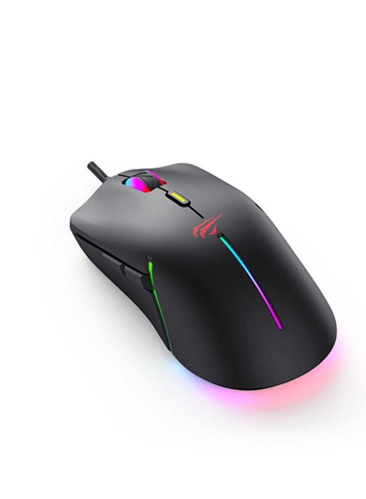 Havit MS1031 RGB Backlit Programmable Gaming Mouse, 6 DPI(800-7200), RGB Lights, Anti-Slip Design - Image 3