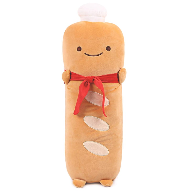ARELUX Funny 216in Toast Baguette PillowFrench Baguette Shape Plush Hugging Pillow with Red ScarfSoft Toast Food Sofa Cushion Home DecorPlush Toy for Friends Family Birthday - Image 2