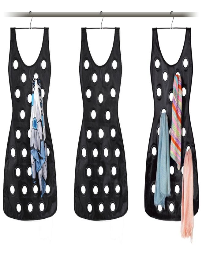 NESTER 15 Rings Hanging Scarf Organizer Black - Image 2