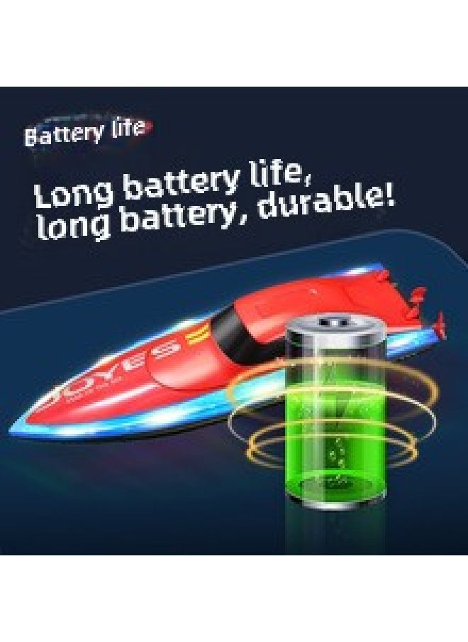 4DRC 2.4G Remote Control Boat S7 High Speed Speedboat Boat Model Electric Yacht Children's Day Gift Kids Toys-Color:S7-night Light Edition-blue- 32cm-Specification:Single Battery Package - No Backup Battery  - Image 4