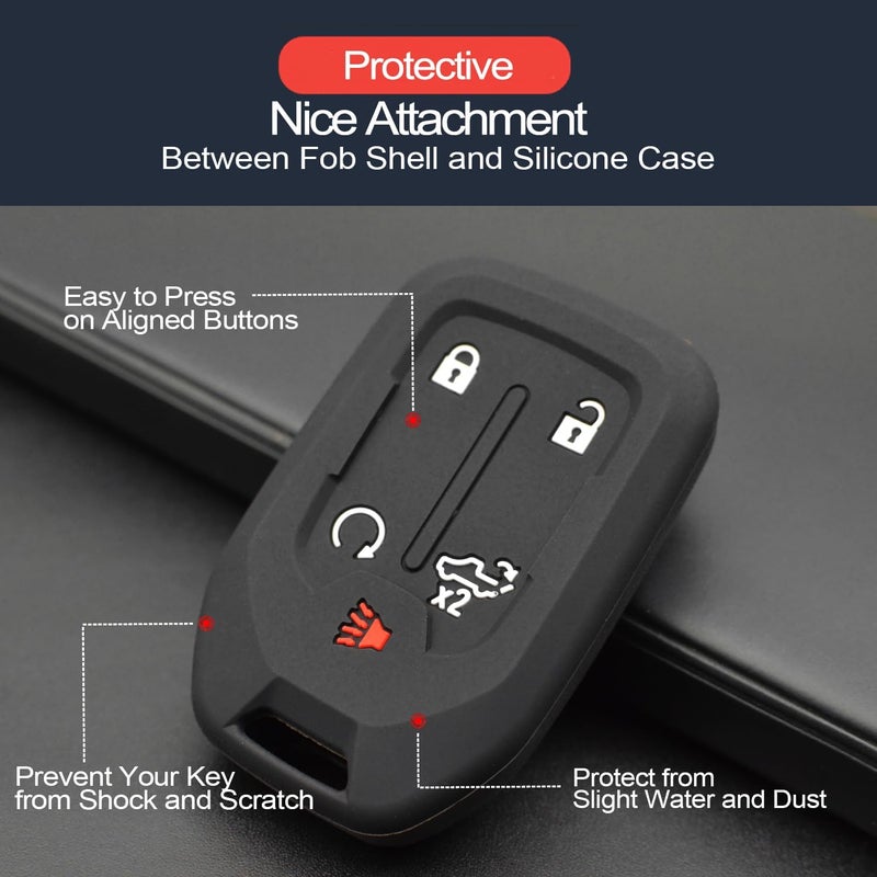 INFIPAR Silicone Key Fob Cover for Chevy Silverado & GMC Sierra - Image 4