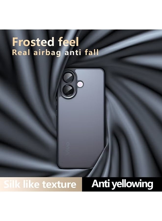 Case for Vivo V70 Lite 5G, Frosted Translucent Back Protective Slim Phone Cover, Anti-Fingerprints, Anti-Fall Drop Protection, Shockproof Case for Vivo V70 Lite 5G (Black) - Image 5