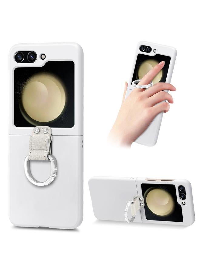 S-TOP Case For Samsung Galaxy Z Flip5 5G Skin-feel Diamond Ring Shockproof Phone Case - Image 1