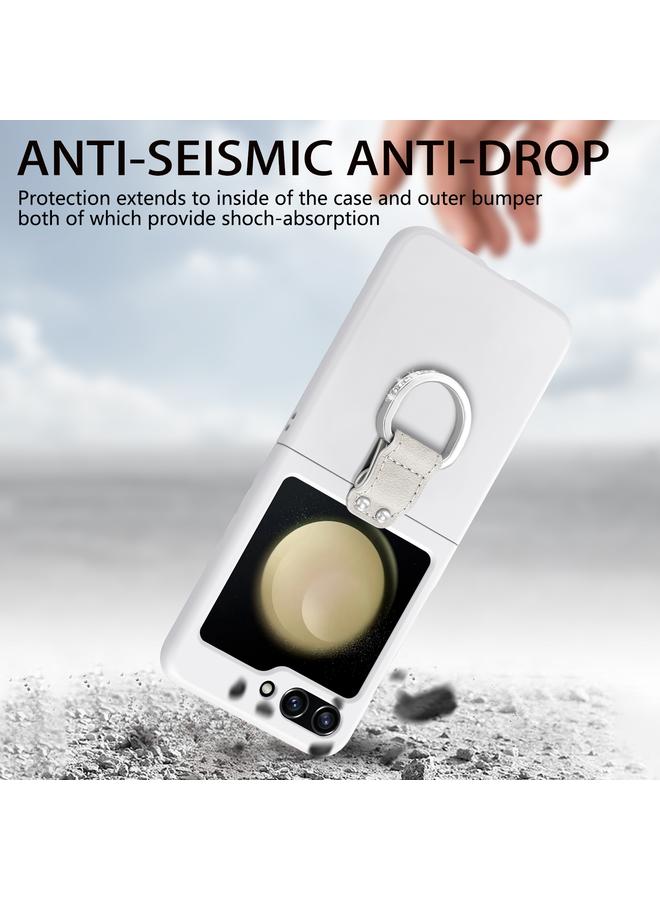 S-TOP Case For Samsung Galaxy Z Flip5 5G Skin-feel Diamond Ring Shockproof Phone Case - Image 2