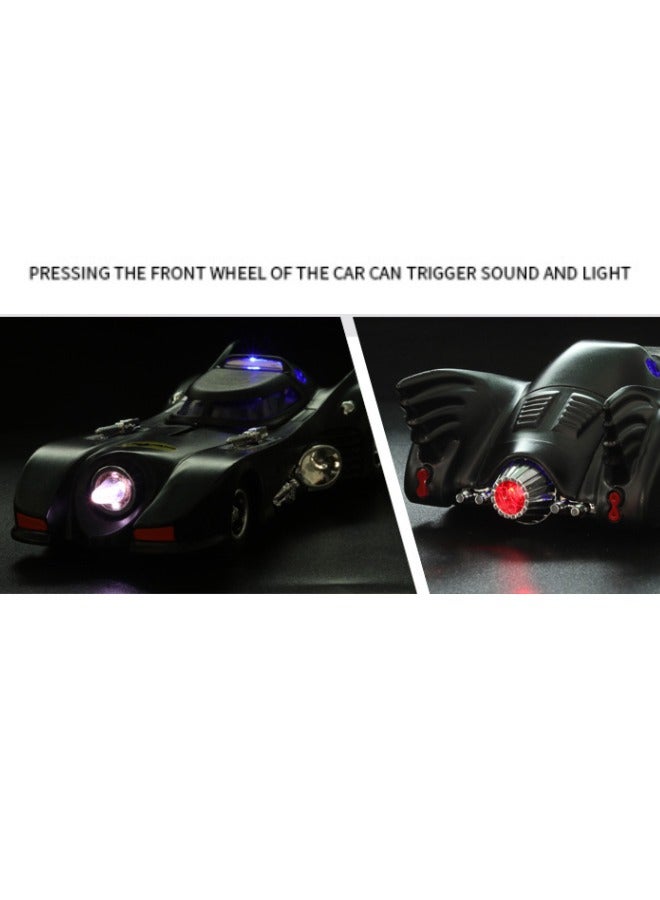 1989 Batmobile Model Toy, 1/38  Diecast Alloy Car Models for Vintage Bat Chariot Classic Car, with Light and Pull Back Model Car, Alloy Collectible Toy (Black) - Image 4
