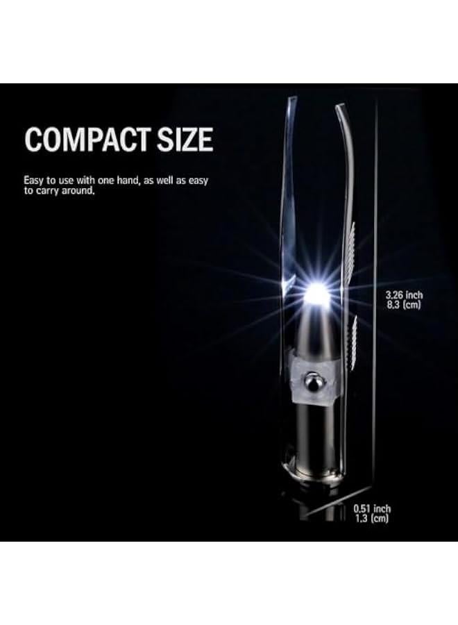 بيوينتي ملاقط من واي كيو بيست مع ضوء LED، اداة ازالة شعر الحواجب والرموش. نتف وتقليم الشعر غير المرغوب فيه. تضيء المناطق المظلمة مع اضاءة ساطعة للحصول على دقة ودقة افضل. ستانلس ستيل - Image 5