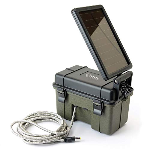 HME Trail Camera 12V/Solar Auxiliary Power Pack Durable Weather-Resistant Housing Easy Installation & Versatile Compatibility, Black - Image 1